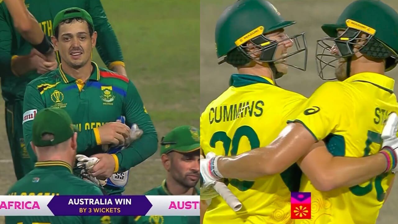 Australia beat South africa by 3 wickets in a nail bitting semifinal at Kolkata Icc cricket world cup 2023