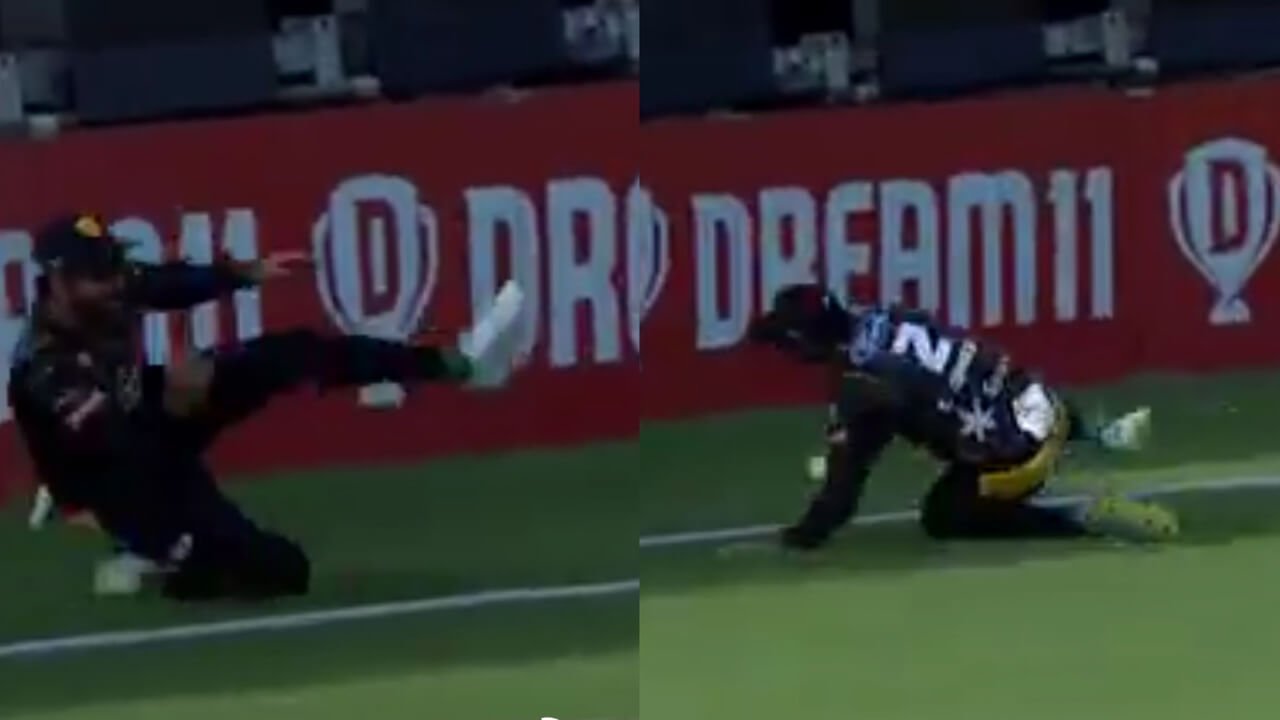 Troy Johnson and Nick Kelly incredible catch in New Zealand super smash during Wellington Firebirds vs Central Districts match viral video